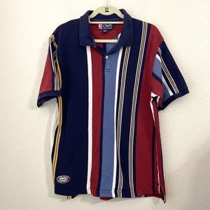Ralph Lauren Chaps Shirt Mens Size Large Polo Cotton Stripes Short Sleeve Vtg
